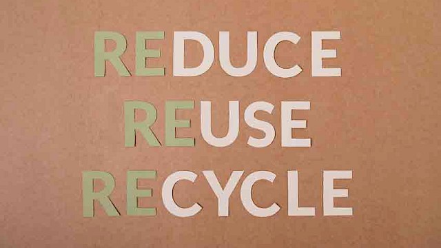 Reduce, Reuse, Recycle with re in green
