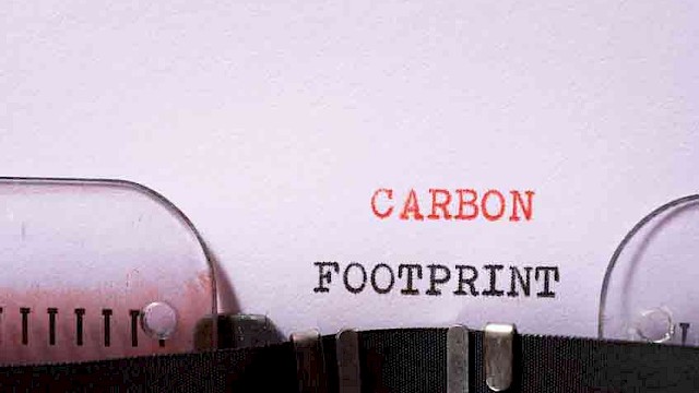 Carbon Footprint typed on typewriter paper